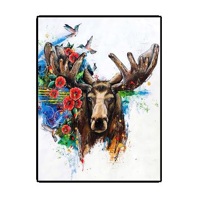 China Modern Modern Wall Art Home Decor Wall Pictures Frameless Elk Color Canvas Painting The Latest for sale