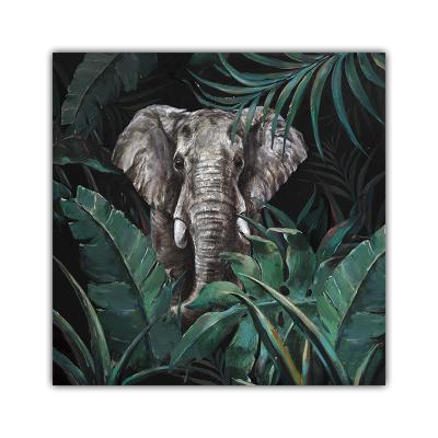 China Modern pure hand-painted elephant hotel decoration painting three-dimensional handmade oil painting for sale