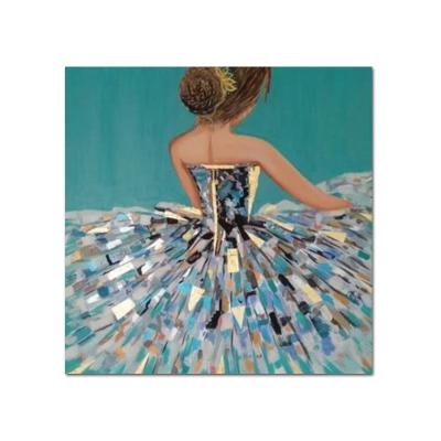 China Beautiful Abstract Ballet Dancing Girl Painting Lady Figure Fashion Art Decoration Painting On Canvas for sale