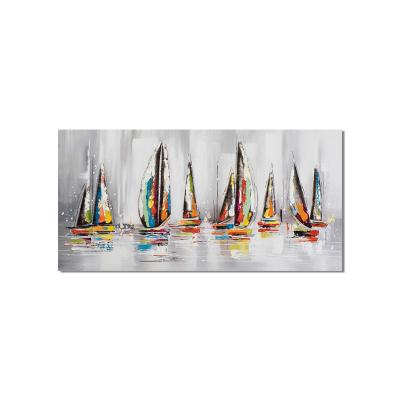 China Handmade Abstract Oil Painting Sailboat Abstract Oil Painting For Modern Wall Art Painting Home Decor Living Room Decoration for sale