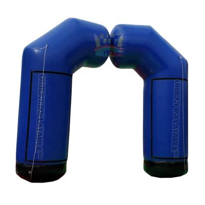 China Shiny High Quality Plato 0.90mm PVC Tarpaulin Orient Inflatables Air Tightly Sealed Semi Inflatable Sport Arch Line for sale