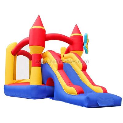 China Orient Inflatables Combo Nylon Kids House Inflatable Windmill Bouncing Castle With Slide for sale