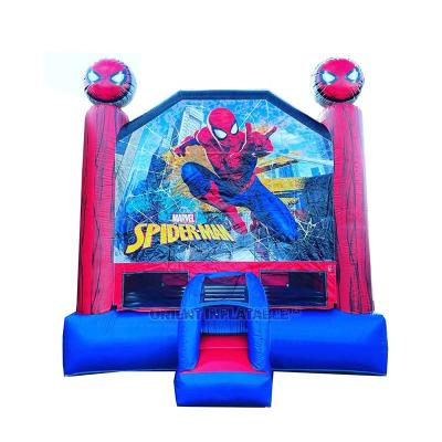 China Hot Mesh PVC Vendor Inflatable Spider Man Castle Spider Man Moon Walk Bouncer S for sale