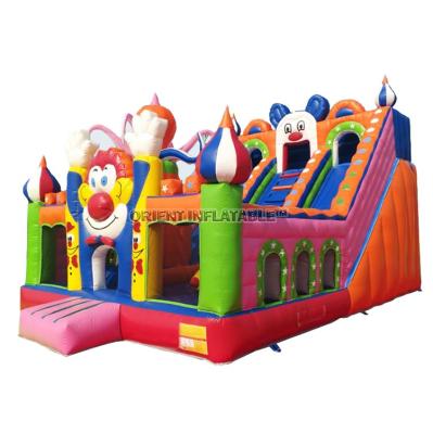 China Orient Inflatables Multi Inflatable Circus Slide Combo Inflatable Clown Octopus Slide OISL05 for sale