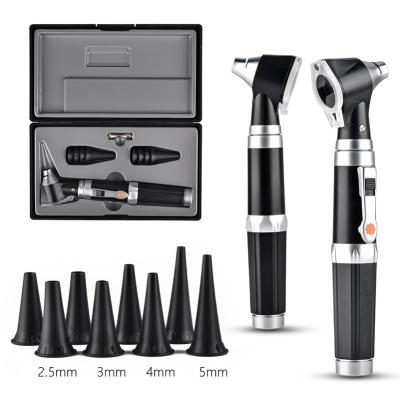 China Metal Ear Examinations Fiber Optic LED Light Design Battery Operated Diagnostic Otoscope Operating Machine for sale