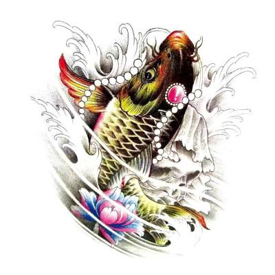 China 2021 New Custom Half Back/Belly Decorative Carp Temporary Temporary Tattoo Sticker for sale