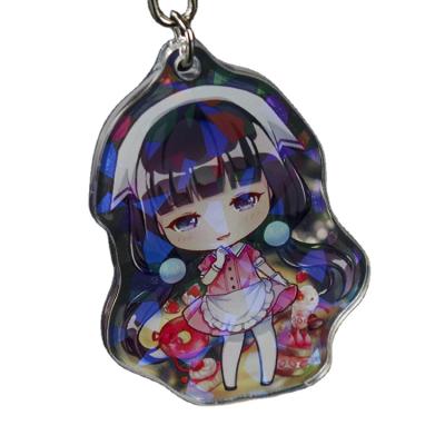 China Advertising Custom Printed Acrylic Charms Acrylic Charm Hologram Key Chain for sale