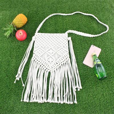 China Polyester New Fashion Women Beach Handbag Retro Tassel Single Shoulder Crossbody Tote Bag for sale