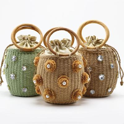 China Fashion Factory Wholesale Women Bali Woven Rattan Bags Natural Ladies Handbags for sale