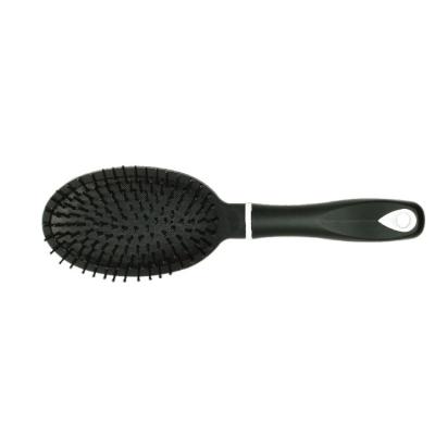 China Waterproof Professional Economical Plastic Paddle Pad Brush Durable PP Handle Detangler Hairbrush Nylon Scalp Detangling Black Hair Brush for sale