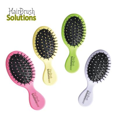 China Custom Black Nylon Detangling Pins Mini Rubber Detangling Hair Brush Small Detangler Hairbrush Kid Baby Brush Wet Travel For Natural Hair for sale