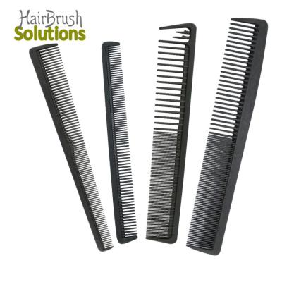 China Hair Styling Custom Barber Combs Wide Tooth Carbon Detangler Carbon Hair Comb Professional Cutting Heat Resistant Black Comb For Curly for sale