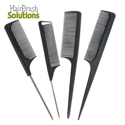 China Hair Styling Logo Carbon Detangle Cutting Custom Hair Comb Anti Static Barber Parting Customized Combs Carbon Rat Tail Fiber Comb For Hair for sale