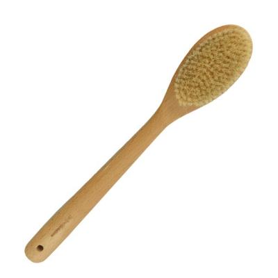 China Strong Wooden Handle Beech Wood Handle Natural Boar Bristle Bath Body Brush Strong Wooden Handle Exfoliating Eco Friendly Wooden Bath Brush for sale