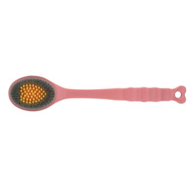 China Wholesale Custom Logo Natural Colorful Soft Bristle Body Cleaning Brush Handle Plastic Body Bath Brushes Long For Bathing for sale