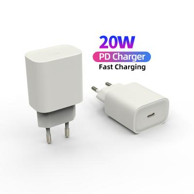 China Mobile Phone Wholesaler Type C Chargers UK US EU Plug USB-C Fast Wall Travel Charger Adapter For iPhone PD 3.0 20w Charger Head for sale