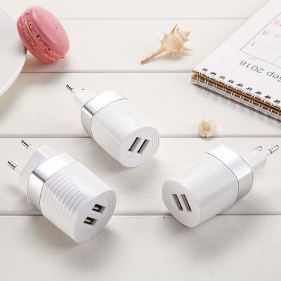 China Factory OEM Mobile Phone US/EU/UK Dual USB Charger Phone Plug 5V 2.4A Wholesale Adapter 12W Travel Charger For Mobile Phone for sale