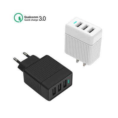 China The best-selling mobile phone with qc3.0 30W multi ports portable travel wall palladium USB charger electric led USB power charger outdoor adapter for sale