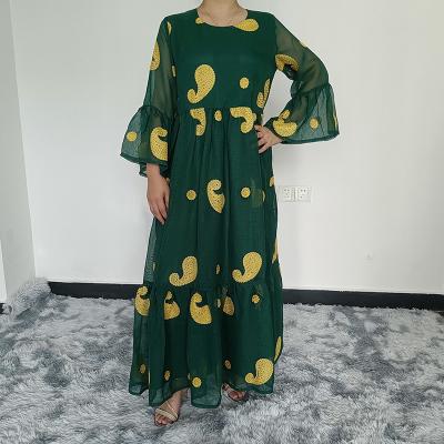 China Other Best Selling Modest Elegant 2021 Fashion Long Sleeves Maxi Muslim Dresses for sale