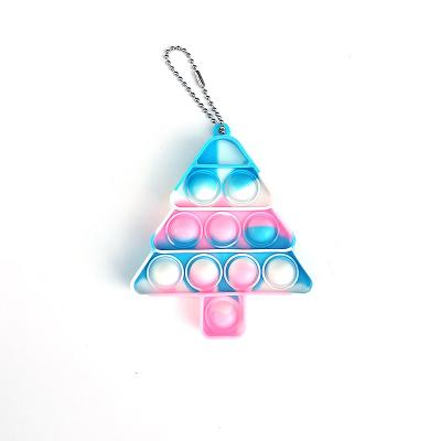 China Relieve Restless Tree Bestselling Silicone Stress Amazon Christmas Toys To Relieve To Stress Mini Children's Fingers Single Silicone Key Chain for sale