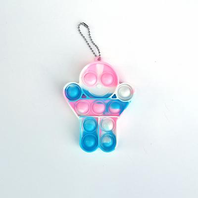 China Relieve Stress All-Season Christmas Hot Selling Cute Silicone Squeezed Silicone Key Chain New Children's Single Finger Game Toy for sale