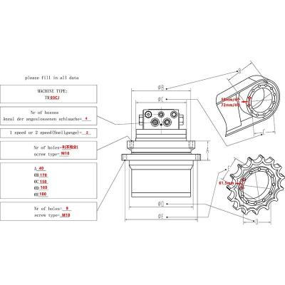 China Construction Material Shops Deeply Discounted Excavator Parts TM18VC Walking - A - 34/68 - FW Tooth Box (With Pump) for sale