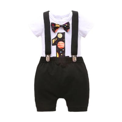 China Wholesale Breathable Newborn Baby Boy Bow Outfits Set Gentleman Formal Suit For Summer Clothes Romper for sale