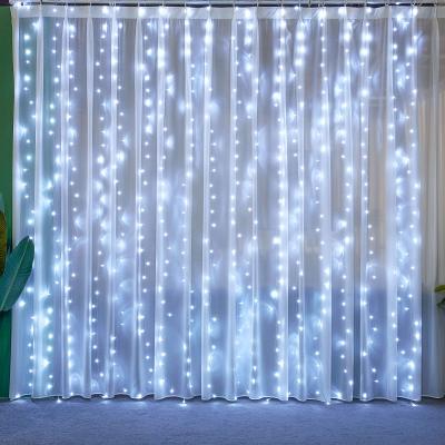 China LED+PVC 3x3m 300LED Lights Christmas Curtain String Lights IP44 Waterproof Ramadan Gifts Party Supplies Birthday Decoration EU Plug for sale