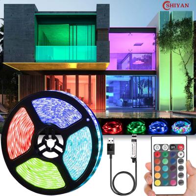 China Residential Led Lights Strips RGB Control Smd2835 Dc5v 1m 2m 3m 4m Infrared Flexible Lamp Strip Diode TV Bottom 5m Bright Usb Luces Led for sale