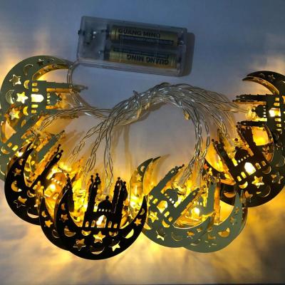 China Battery Operated PVC+Copper Wire+LED Star Moon Castle Shaped Eid Mubarak Kareem Lantern String Ramadan Led Light for sale