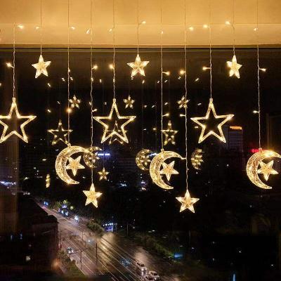 China Garland Led Lights Fairy Wedding EID Mubarak Ramadan Decoration Christmas Holiday Ramadan String Lights Moon Star Decorative LED for sale