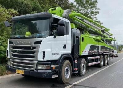 China 2013 Zoomlion Mode Used Concrete Pump Boom Trucks 63m With Scania Chassis in Egypt heavy machinery after refurbishing à venda