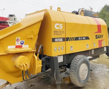 China Sany 2019 Used Concrete Trailer Pump HBT60C 65m3/H With Diesel Engine for sale