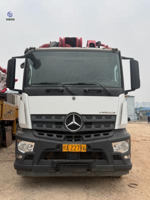 China Zweiter Gebrauchtbetonpumpenwagen SANY mit Mercedes Benz Boom Länge 56m zu verkaufen