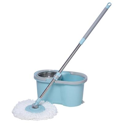 China Sustainable Microfiber Spin Brooms Home Cleaning Tools With Spin Mop Bucket Set And Mop Refills for sale