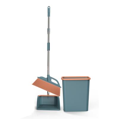 China China Home Portable Broom And Dustpan With Square Bin Cleaning Suit for sale