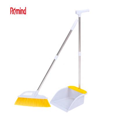 China New Design Home Household Cleaning Tool Floor Broom Cleaning Dustpan Set Upright Standing Broom Bin 3 in1 Design Cleaning Kit for sale