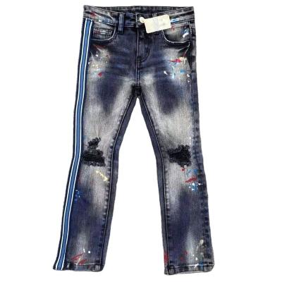 China Breathable Hg Hip Hop Styles New Style Jeans Puffy Boy Painted Jeans Boys Kids 2-8 Distressed Jeans Pants For Boys And Girls for sale