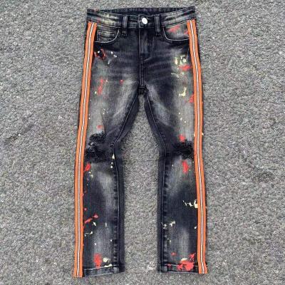 China Breathable infant boy jeans toddler streetwear high grade design dirty wash jeans for baby boy for sale