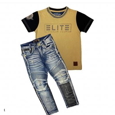 China Genuine Size 2-14 Years Toddler High Grade Breathable Genuine USA Kids Jeans Boy Biker Skinny Denim Lattice For Boy for sale