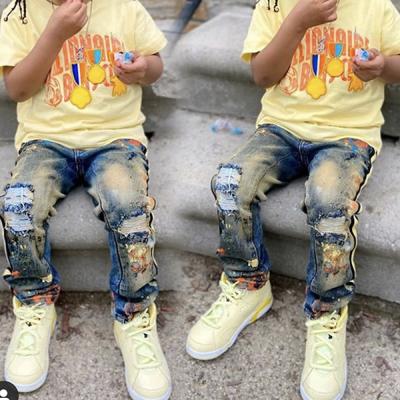 China Breathable Ready To Ship Denim Kids Factory Style Boys Clothing Boutique Hip Hop Styles Jeans Kid Large for sale