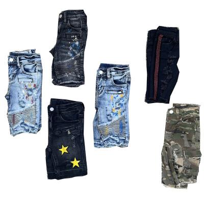 China Hip Hop 2022 New Style Camouflage Popular Mini Kid Shorts Jean Kids Shorts With Side Stripe Baby Denim Shorts for sale