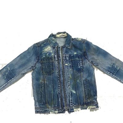 China 2019 Customs Regular Jacket For Men Oversized Fleece Collar Denim Jacket In Washed Color Men Jacket for sale