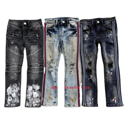 China Breathable Simple Kid Jeans Hip Hop Kids Boy Distressed Jeans for sale