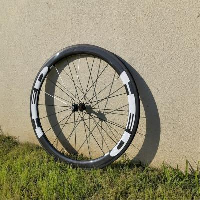 China Lightweight Wheelset Road Bike Road Wheels V Brake Clincher Tube 50mm Depth Carbon Fiber Rims Wheels 25mm Width Wheelset 700c Carbon for sale