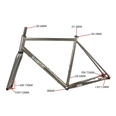 China 2022 New Best Chinese Super Light Weight Carbon Fiber Fork Molybdenum Steel Gravel Frameset Bike Frame for sale