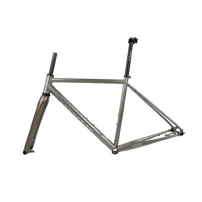 China Lightweight Tsunami Coastline Road Bike Frame / Gravel Bike Frame Size With 700C 40C Wheelset for sale