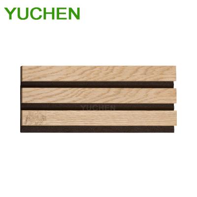 China Highly Effective Sound Absorption YUCHEN Oak Wall Panels Akoestische Panelen Wooden Acoustic Slat Panel Akupanel Wood Wall Panel for sale