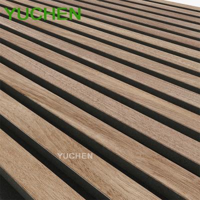 China Highly Effective Sound Absorption 600*600mm Akupanel Wall And Ceiling Interor Decoration Pet Wood Mdf Veneer Oak Wooden Slat Acoustic Panel for sale