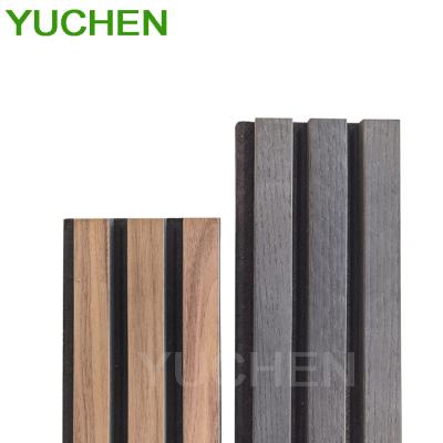 China Highly Effective Sound Absorption Free Sample Apartment Wall And Ceiling Sound Absorbing Slatted Polyester PET And Wood Slat Wood Wall Panel Wood for sale